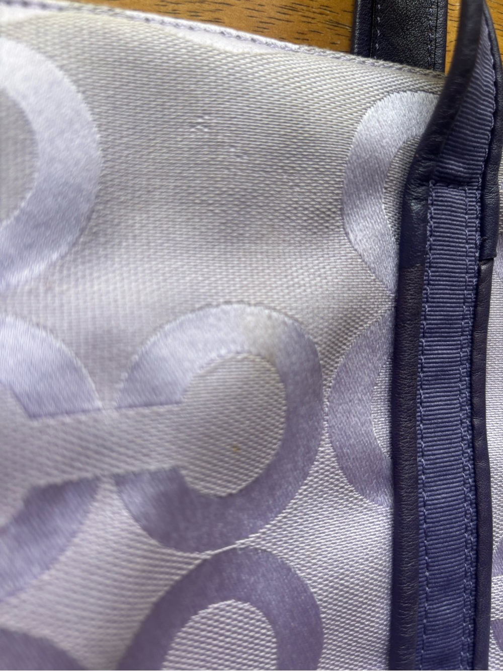 Coach Lavender Vintage y2k Poppy Tote with Dark Purple Trim 14530 - Picture 13 of 14